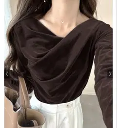 【新品・未使用】ベロアドレープトップス