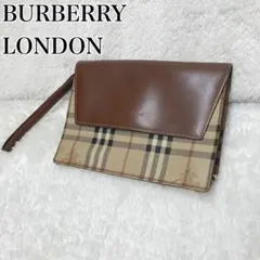 バーバリー ロンドン クラッチバッグ ノバチェック シャドーホース