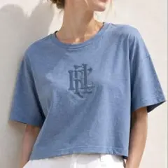 ラルフローレン 現行QRタグ モノグラム刺繍 天竺 Tシャツ ショート丈 Mのサムネイル