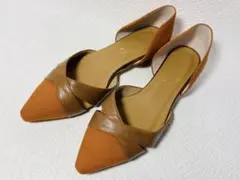 S14◆新品◆Le Talon ポインテッドローヒールパンプス 23.5 日本製