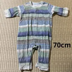ユニクロ　70cm ストライプ柄ロンパース 男の子　可愛い　オシャレ　カラフル