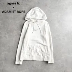 【別注】agnes b.×ADAM ET ROPE 長袖パーカー 白 S ロゴ