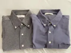 ボタンダウンポロシャツ2枚セット（グレー・青）