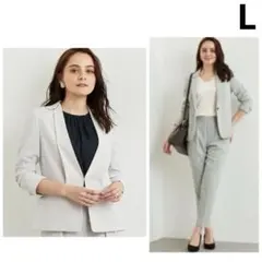 グリーンレーベルリラクシング フォーマルセットアップ ライトグレー