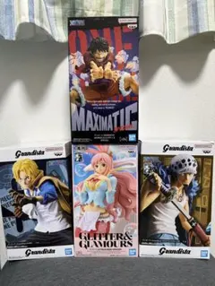 ONEPIECEワンピース ルフィ、サボ、ロー、しらほし　フィギュアセット 4体