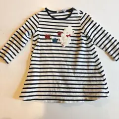 ファミリア　ワンピース　80cm ストライプ　長袖