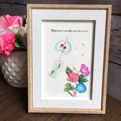 シーグラスアート　夏シリーズ2  アサガオと風鈴