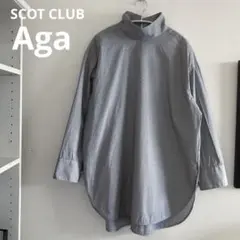 スコットクラブ　Aga 日本製 スタンドカラーオーバーブラウス　ヤマダヤ