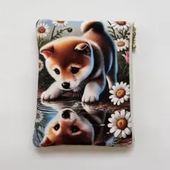 ハンドメイド　柴犬　ポーチ