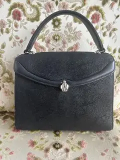 美品 印傳屋 ハンドバック 印伝細工 レディース ネイビー ボストン 