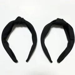 カチューシャ 2個セット ブラック ツイストデザイン ヘアアクセサリー 新品 黒