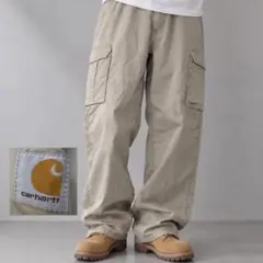 Carhartt カーハート リップストップ ワークパンツ ベージュ 極太W40