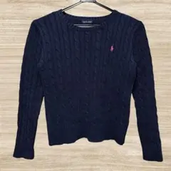 超美品 ラルフローレン ケーブルニット ネイビー M