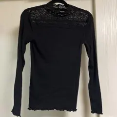 GU ハイネックレーストップス Sサイズ ブラック　スタイルヒート