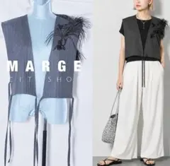 【52800円】　CITYSHOP別注　MARGE　オーストリッチフェザー付ジレのサムネイル