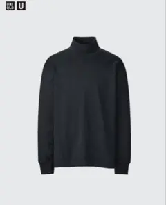 UNIQLO U ブラッシュドモックネックTシャツ ブラック