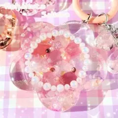 ハンドメイド レジン ❀さくら❀シェイカーキーホルダー ♡琥珀糖♡ オイルなし