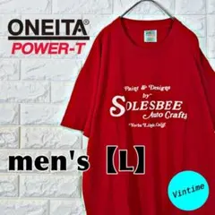y518 ONEITA プリントTシャツ メンズL レッド