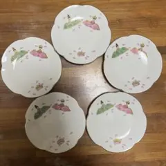 雛祭り　花弁型皿5枚セット　匿名配送