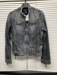 【DIESEL】極レアヴィンテージ★ブラックデニムライダースジャケット/S