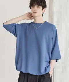 【エテリオ】マルチファンクショナリードレープポンチTシ M 青