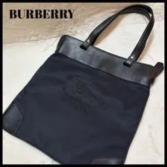 希少✨BURBERRY トートバッグ ナイロン レザー ノバチェック ロゴ 刺繍のサムネイル