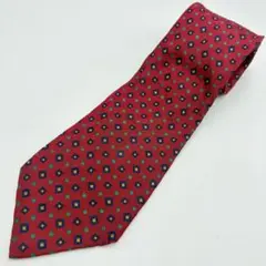 アクアスキュータム シルク100% 総柄 ネクタイ ワインレッド