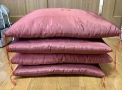 ダークレッド 座布団 5枚セット　サテン　真綿