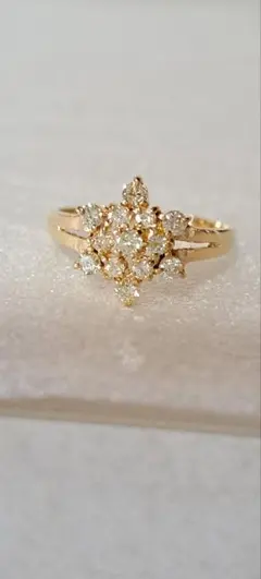 本物美品！CartierダイヤモンドK18YGヒンドゥリング9号#49 箱有り 本物美品！CartierダイヤモンドK18YGヒンドゥリング9号#49 箱有り