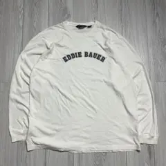 k*シ様 90s エディーバウアー 長袖Tシャツ ロンT アーチロゴ ホワイト