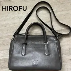 極美品HIROFU ヒロフ オールレザー ボストンバッグ 黒 イタリア製
