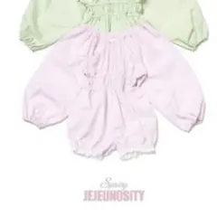 jejeunosity ワンピーススーツ ブルー 水色チェック S 夏服 半袖 