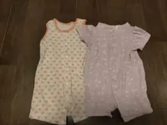 H&M お花柄、UNIQLO ハート柄 ロンパース 2点セット