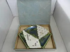 共箱付】川嵜和楽 作 青楽 角菊絵鉢 茶道具 菓子鉢 京焼 楽焼 - メルカリ