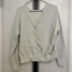 ライトグレー ラメ入りカーディガン 長袖