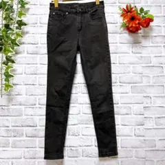【JEANASIS】 ジーナシス （M） 黒パン 黒デニム ストレッチ有