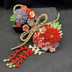 【A‒56】　つまみ細工髪飾り、振袖、袴、成人式、卒業式 、和装髪飾り