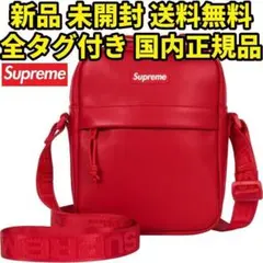 Supreme Leather Shoulder Bag Red 23FW
