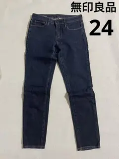 美品　無印良品　スキニーデニム　ジーンズ　24 61cm インディゴのサムネイル