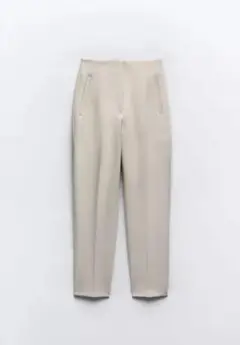 ZARA ハイウエストパンツ　白　Lサイズ