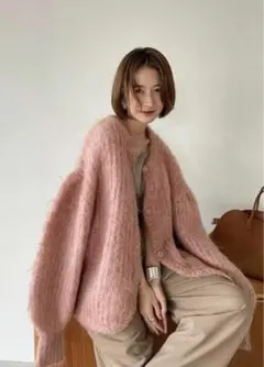 クラネ　シャギーオーバーカーディガン　ネイビー　size2 美品 CLANE（クラネ）の「SHAGGY OVER CARDIGAN（カーディガン/ボレロ