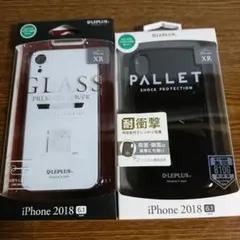 iPhone XR用 耐衝撃ケース/背面ガラスシェルケース ２点セット