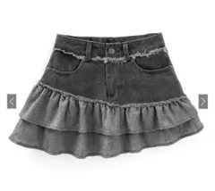 【新品・タグ付き‼️】GRL インパン裏地付きデニムフリルミニスカートat2435