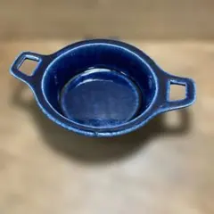 吉沢寛郎 持ち手付き 陶器製 ボウル 藍色