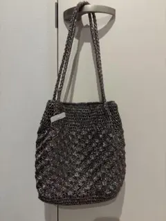 新品COOCO ゴールド系編み込みトートバッグのサムネイル