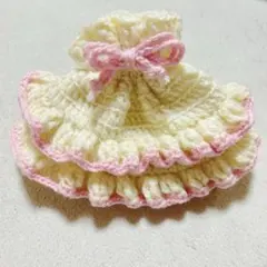 編み物 フリルポーチ