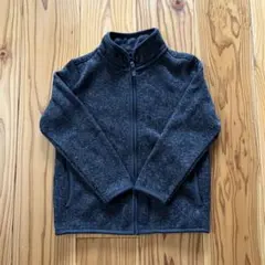 ユニクロニットフリースフルジップジャケット ダークグレー120UNIQLO ボア