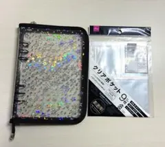 推し活　A5 星柄6リングファイル　黒　高透明トレカ9枚入り