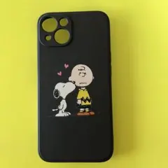 iPhone13用ケース スヌーピー チャーリーブラウン ブラック