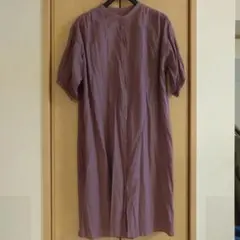 パープル 半袖 シャツワンピース（古着）